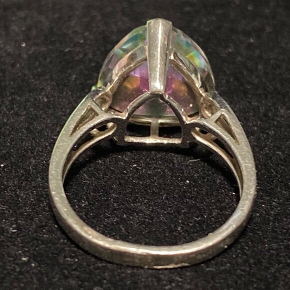 Spinel Trillion Cut Ring Size 6.5 6.91 ct. 14mm Faceted Triangle Sterling Silver - Picture 12 of 16